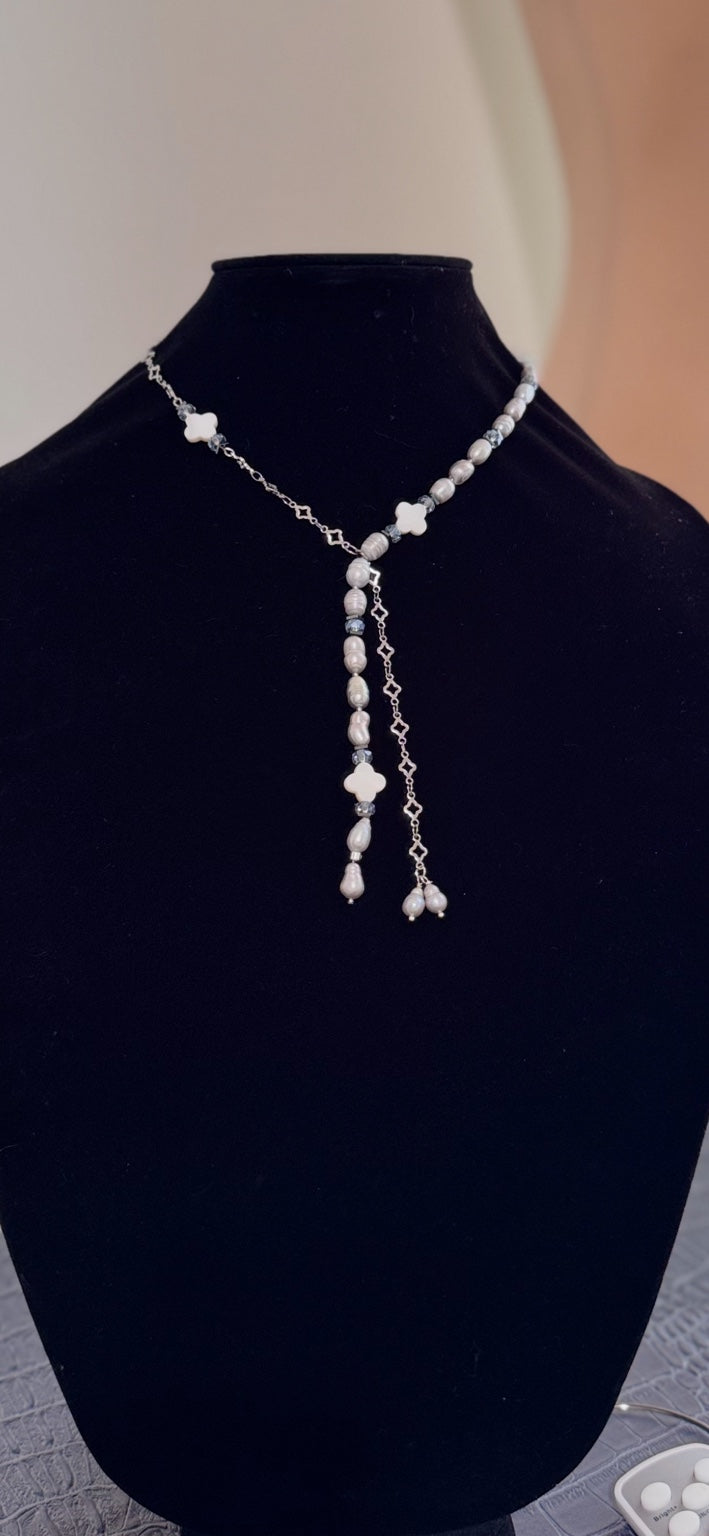 Pearl Bloom – One-of-a-Kind Pearl Necklace & Earrings Set